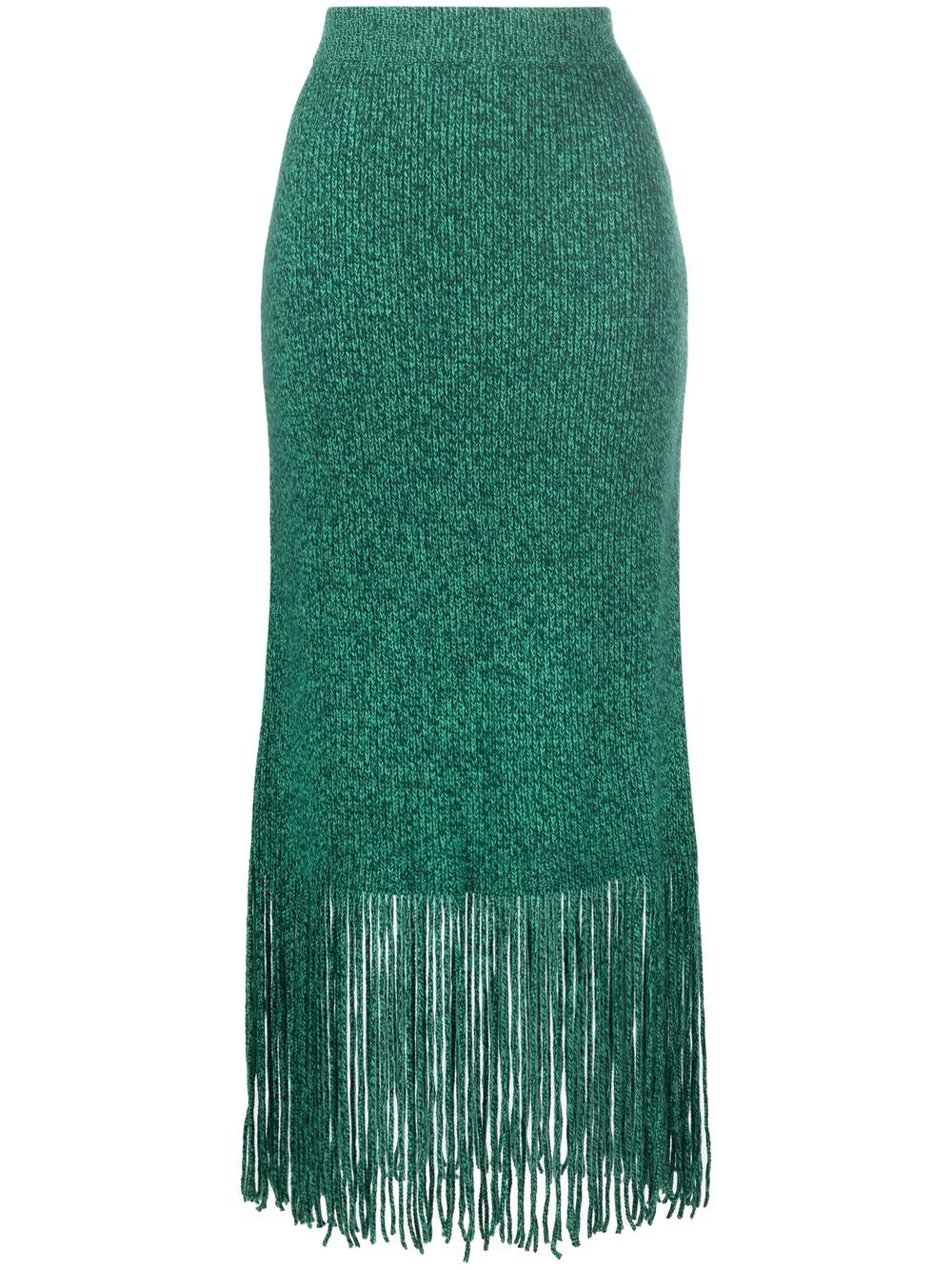 ZIMMERMANN fringed-hem knitted skirt - Green