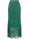 ZIMMERMANN fringed-hem knitted skirt - Green