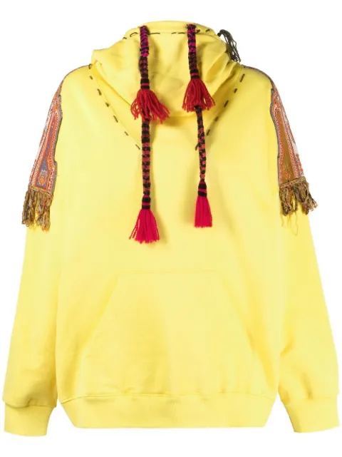 fringe-detail hoodie