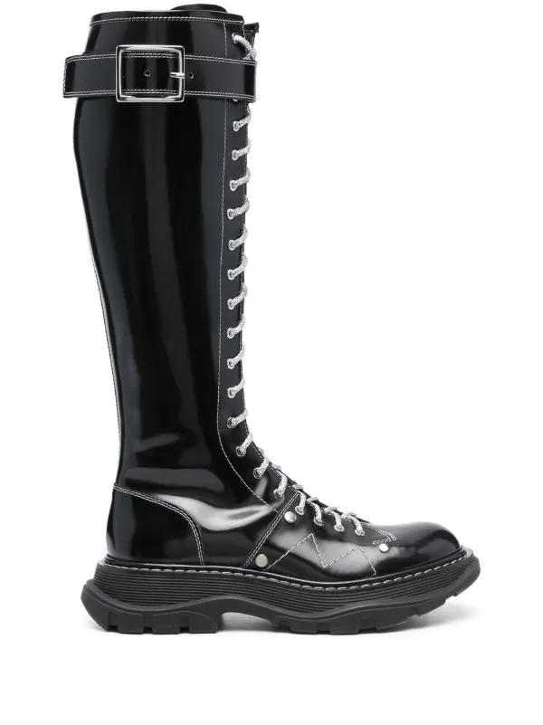 Alexander McQueen Tread Slick Calf-Length Boots - Black