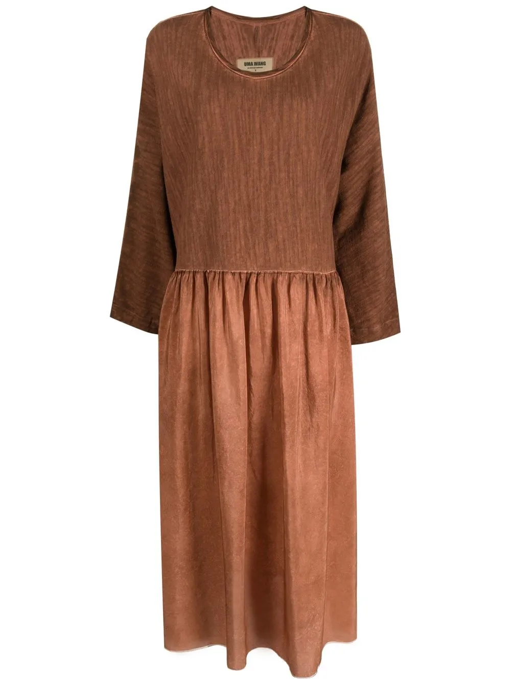 Uma Wang Round-neck Maxi Dress In Brown