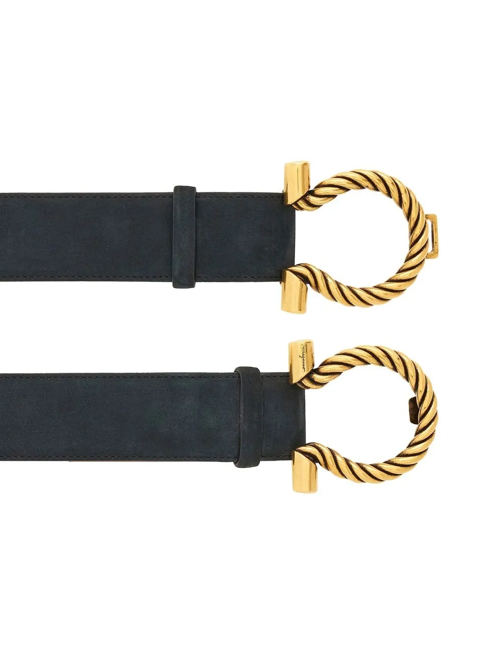 Ferragamo Riem met Gancini gesp - Zwart