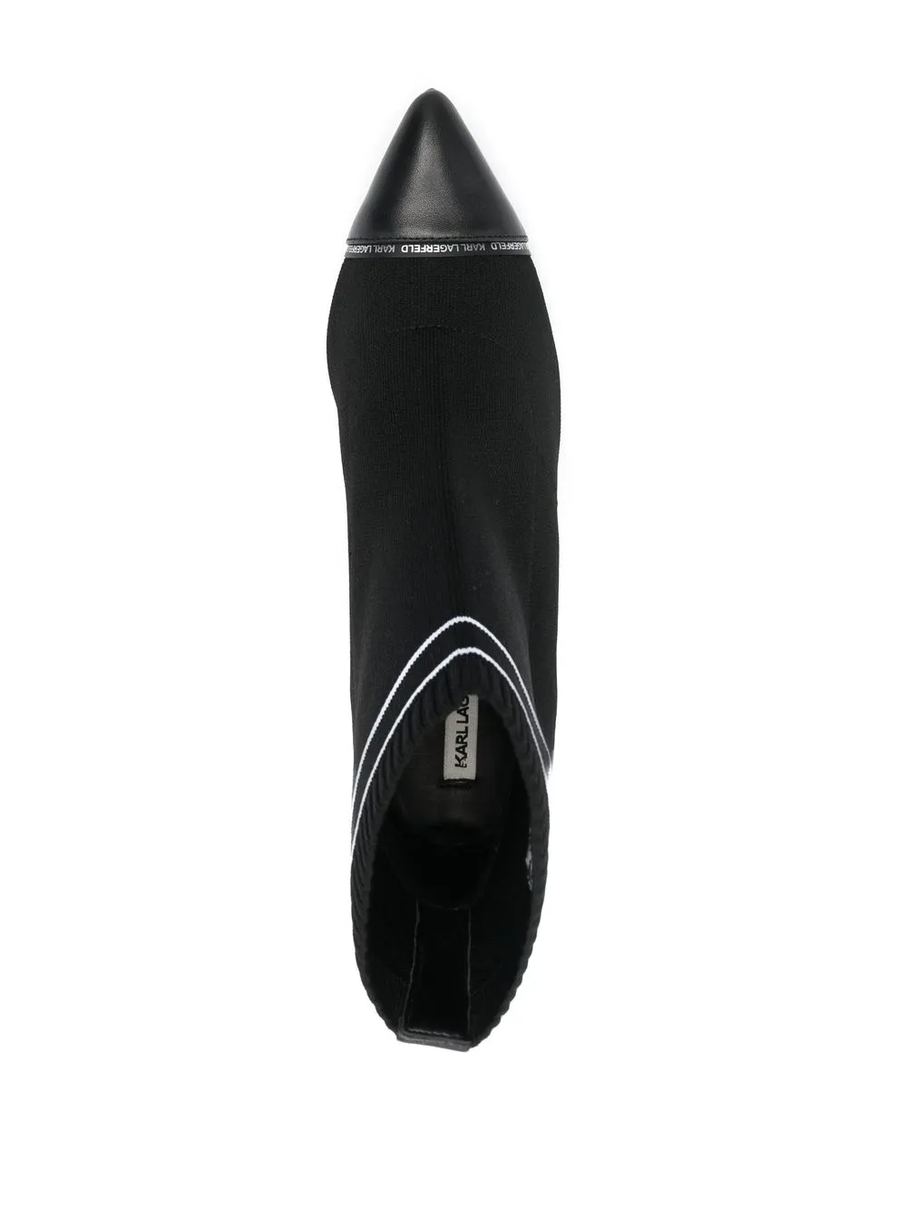 Karl Lagerfeld 95mm Heeled Pointed Boots In Black