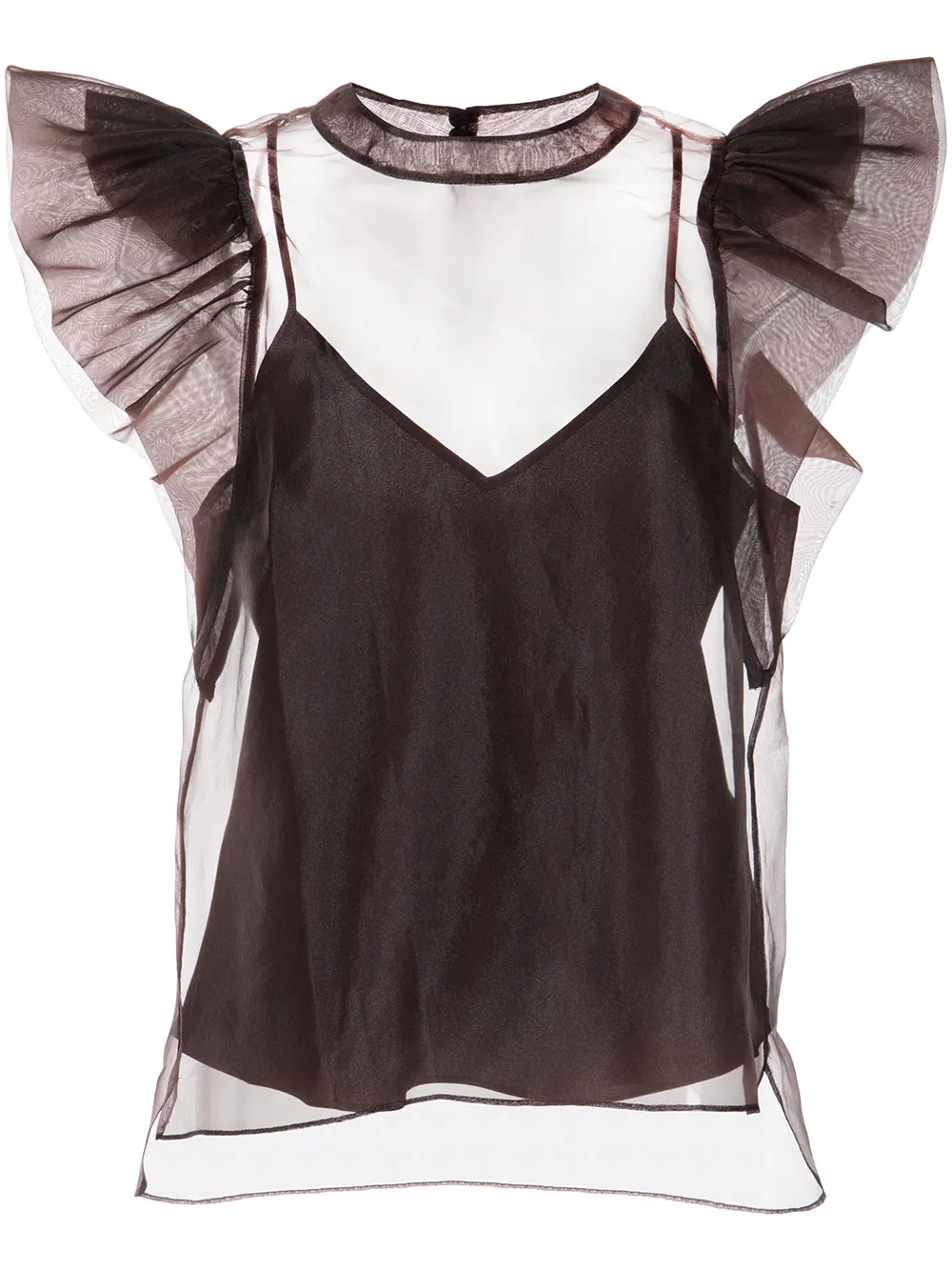 

Jonathan Simkhai Corina ruffle-sleeve top - Brown
