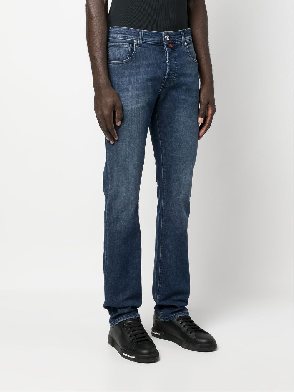 Shop Billionaire Straight-leg Cut Jeans In Blau