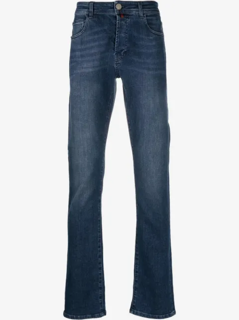 Billionaire logo-embroidered straight-leg jeans