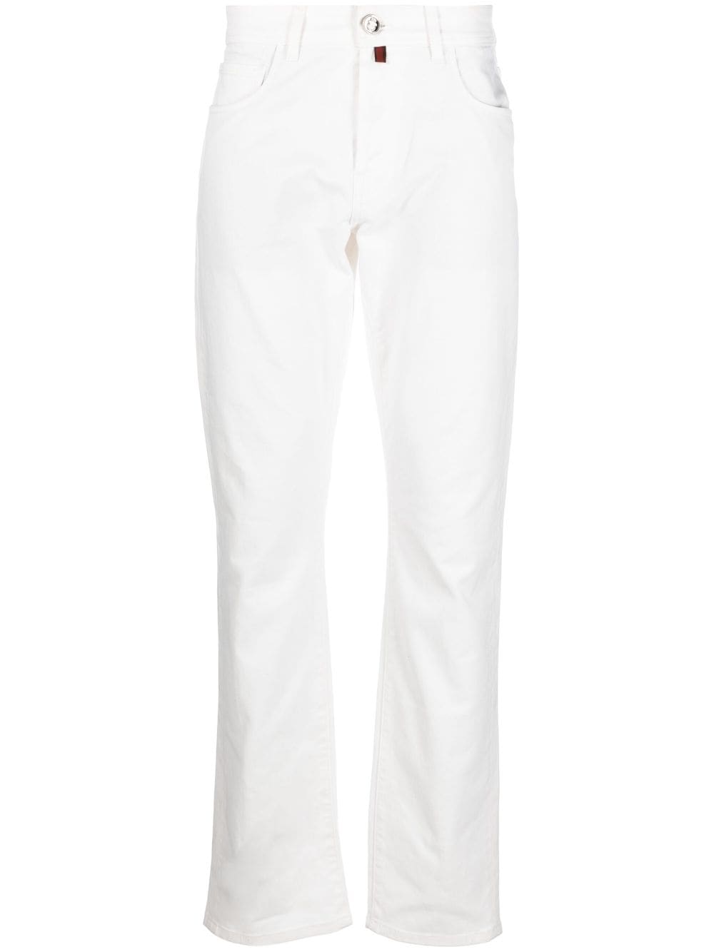 Billionaire Logo-embroidered Straight-leg Jeans In Weiss
