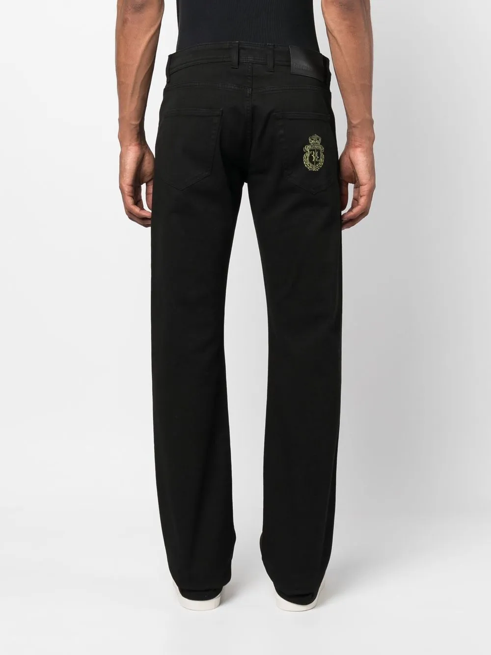 Logo-Crest Straight-Leg Jeans