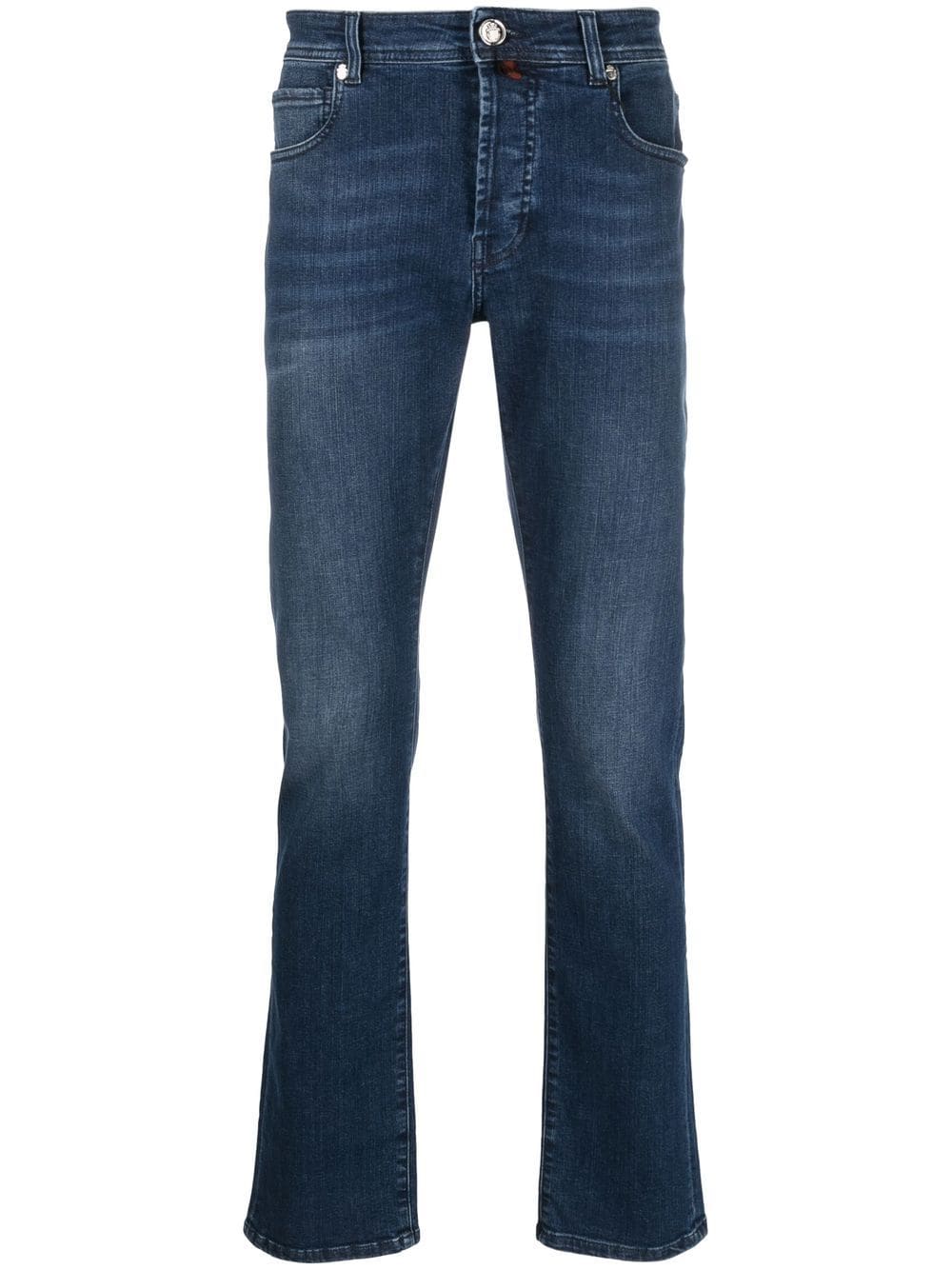 Billionaire Embroidered-logo Straight-leg Cut Jeans In Blue