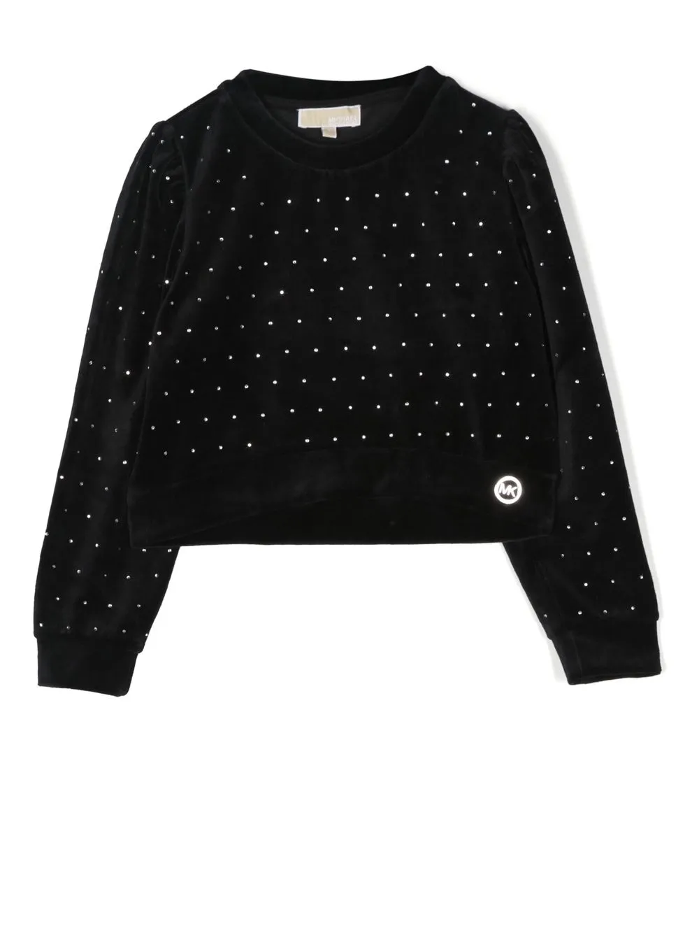 MICHAEL KORS LOGO-PLAQUE CRYSTAL-EMBELLISHED SWEATSHIRT