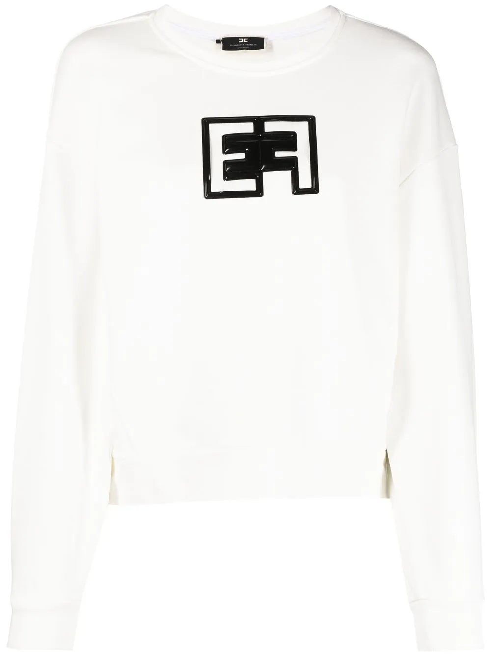 

Elisabetta Franchi raised-logo crew-neck sweatshirt - White