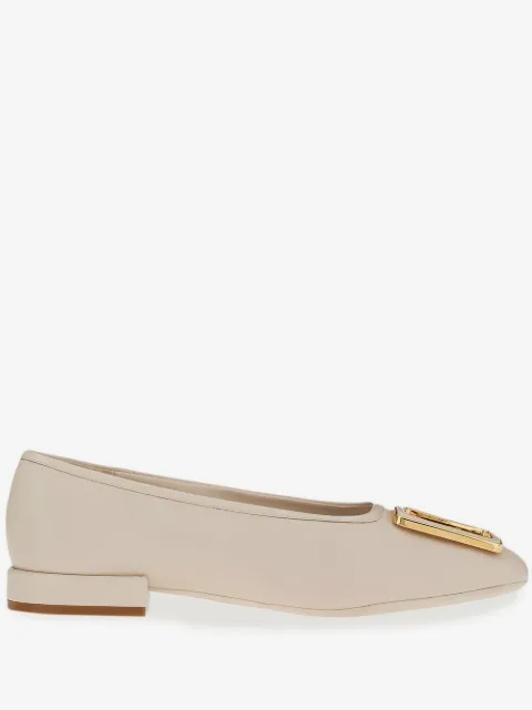 chunky-buckle ballerina flats
