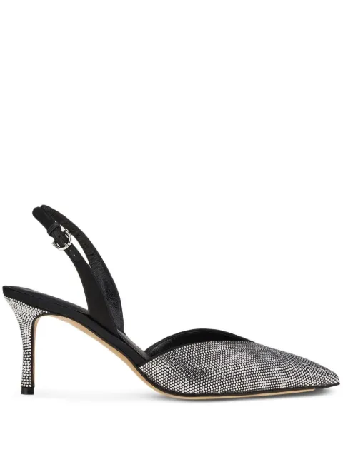 Ferragamo حذاء بكعب وسير خلفي وزينة كريستال