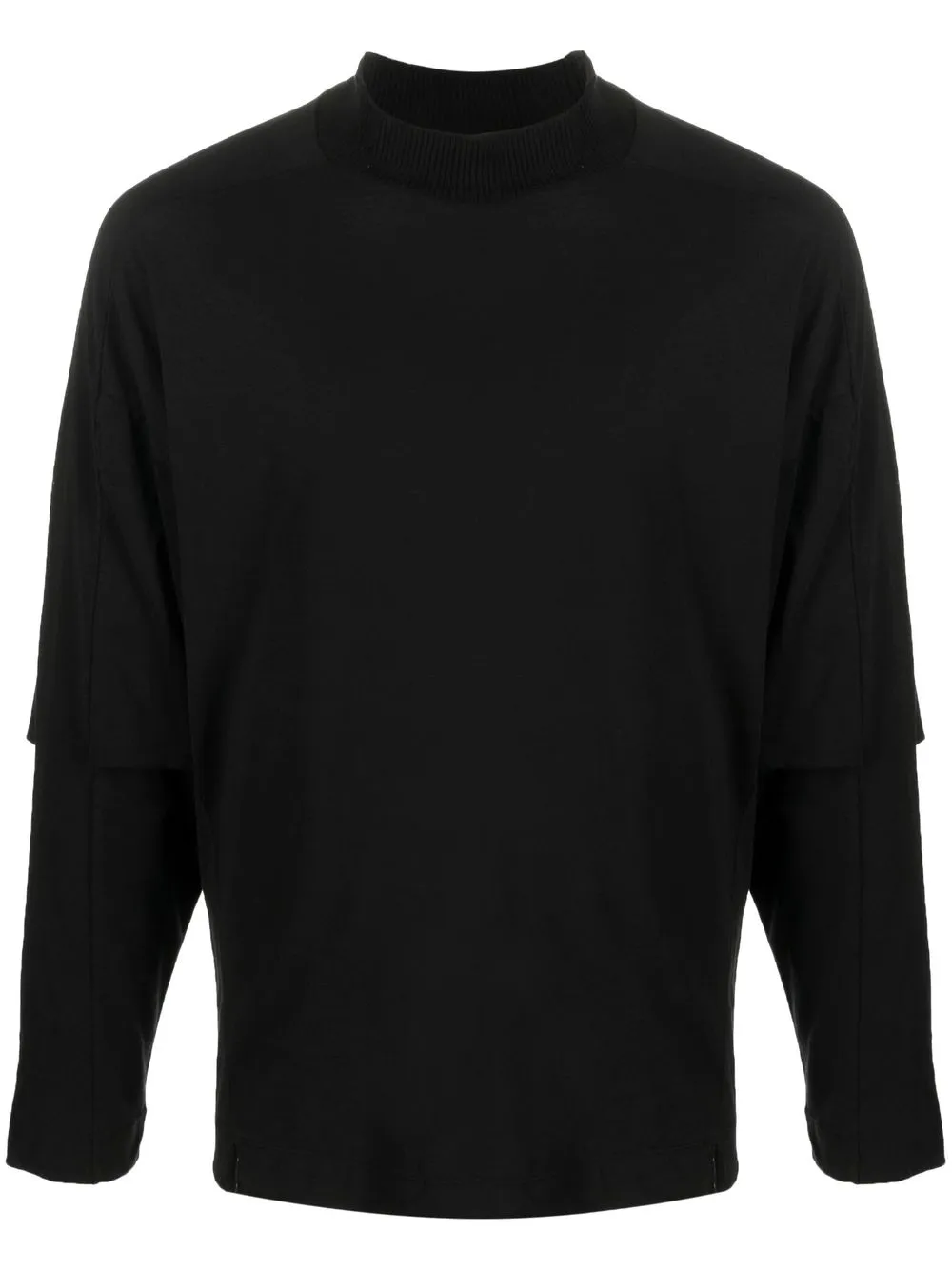 

Transit layered-sleeve cotton jumper - Black