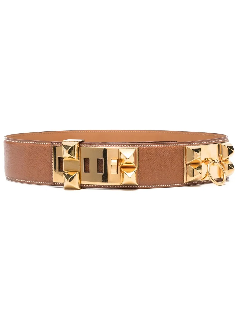 

Hermès pre-owned studded leather belt - Brown