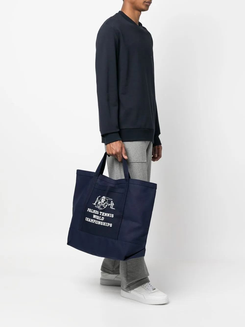 Palmes Shopper met print - Blauw