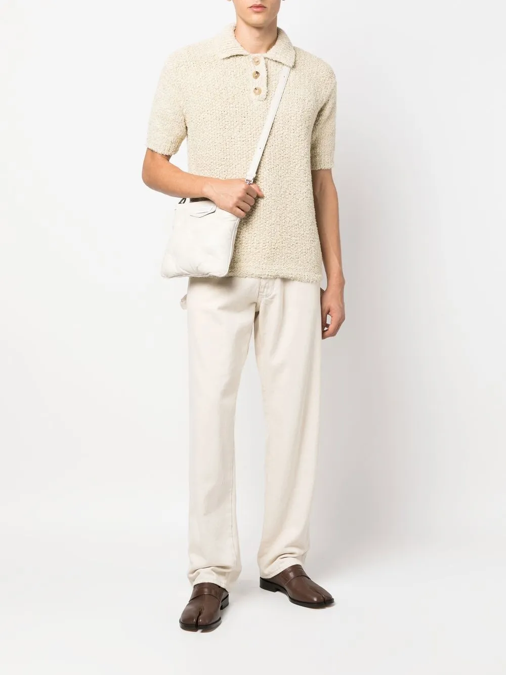 Maison Margiela Glam Slam gevoerde crossbodytas - Beige