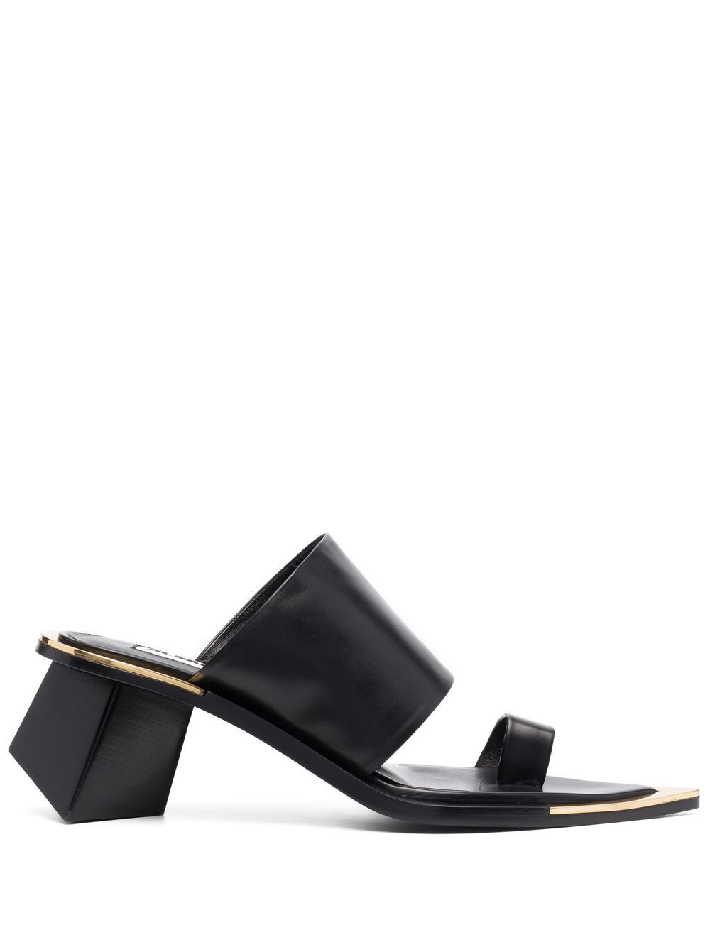 

Jil Sander mules con tacón cuadrado - Negro