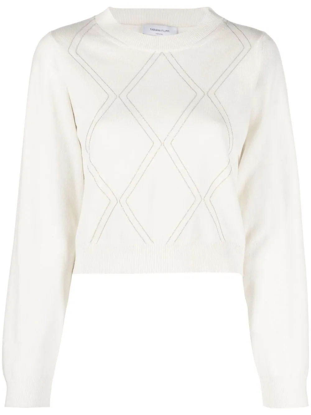 

Fabiana Filippi bead-trim crew-neck jumper - Neutrals