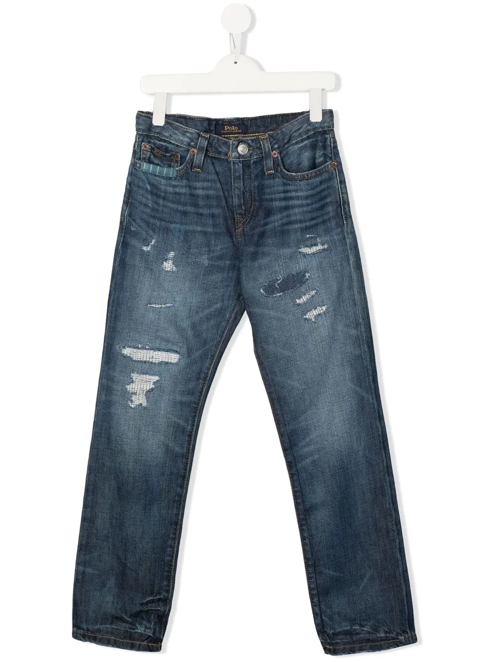 

Ralph Lauren Kids jeans rectos con acabado envejecido - Azul