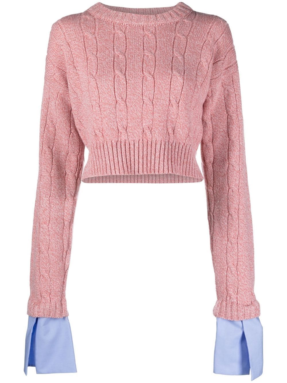 Jejia Babylea cropped cable-knit jumper - Pink