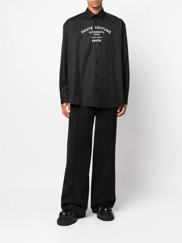 【関税込み】VETEMENTS ブラック テーラードパンツ VETEMENTS ワイド テーラードパンツ | ブラック | FARFETCH JP
