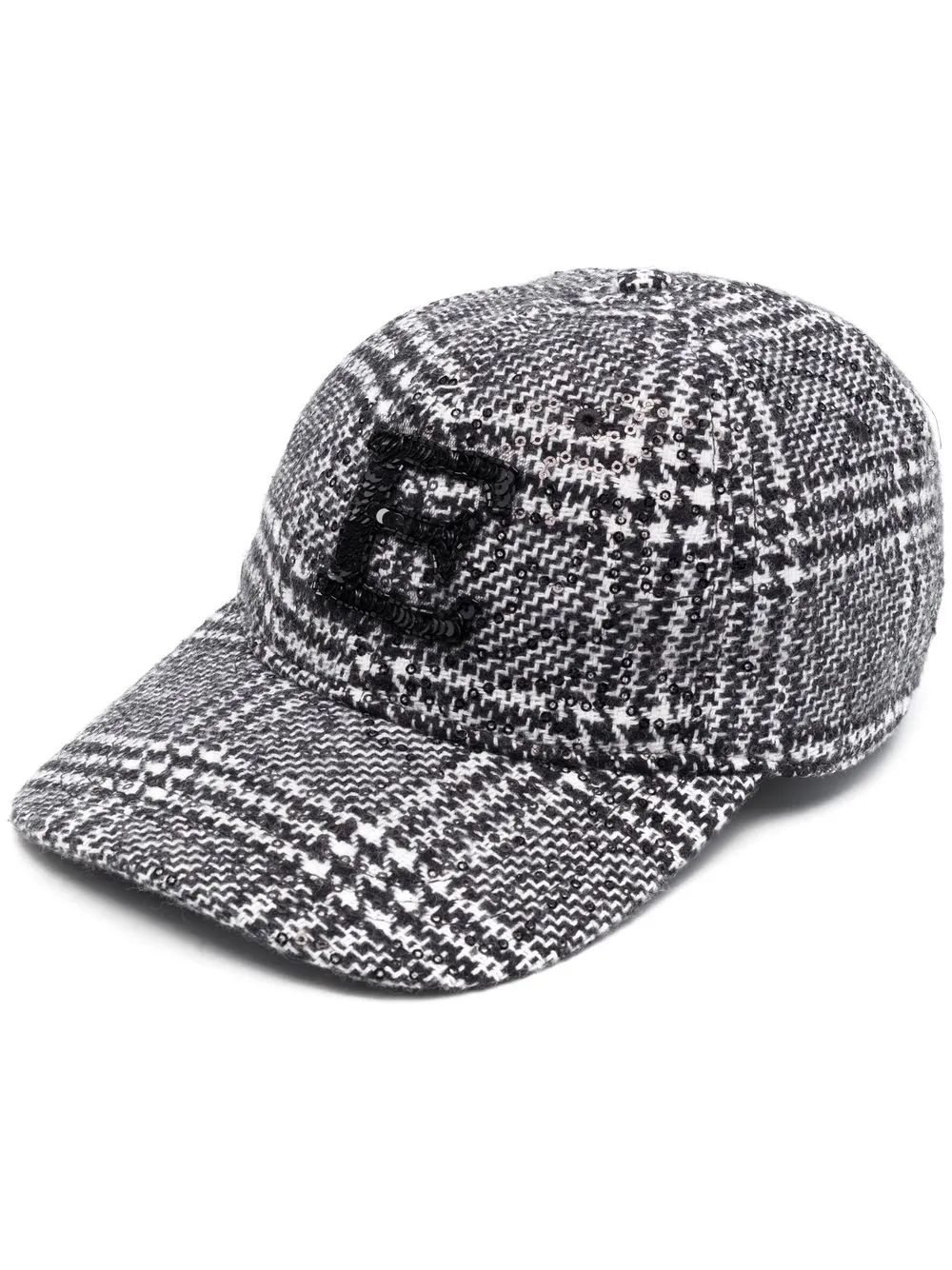 

ERMANNO FIRENZE gorra con estampado de cuadros y logo - Negro
