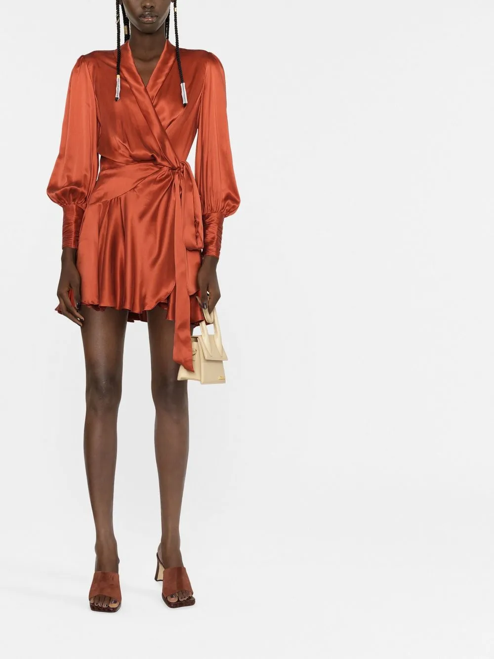 ZIMMERMANN Wikkeljurk met gestrikte taille - Rood