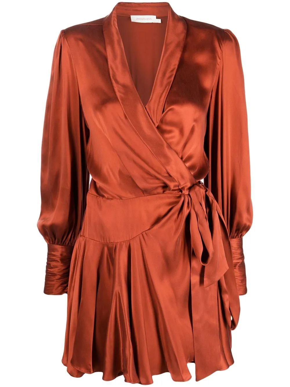 

ZIMMERMANN tied-waist silk wrap dress - Red
