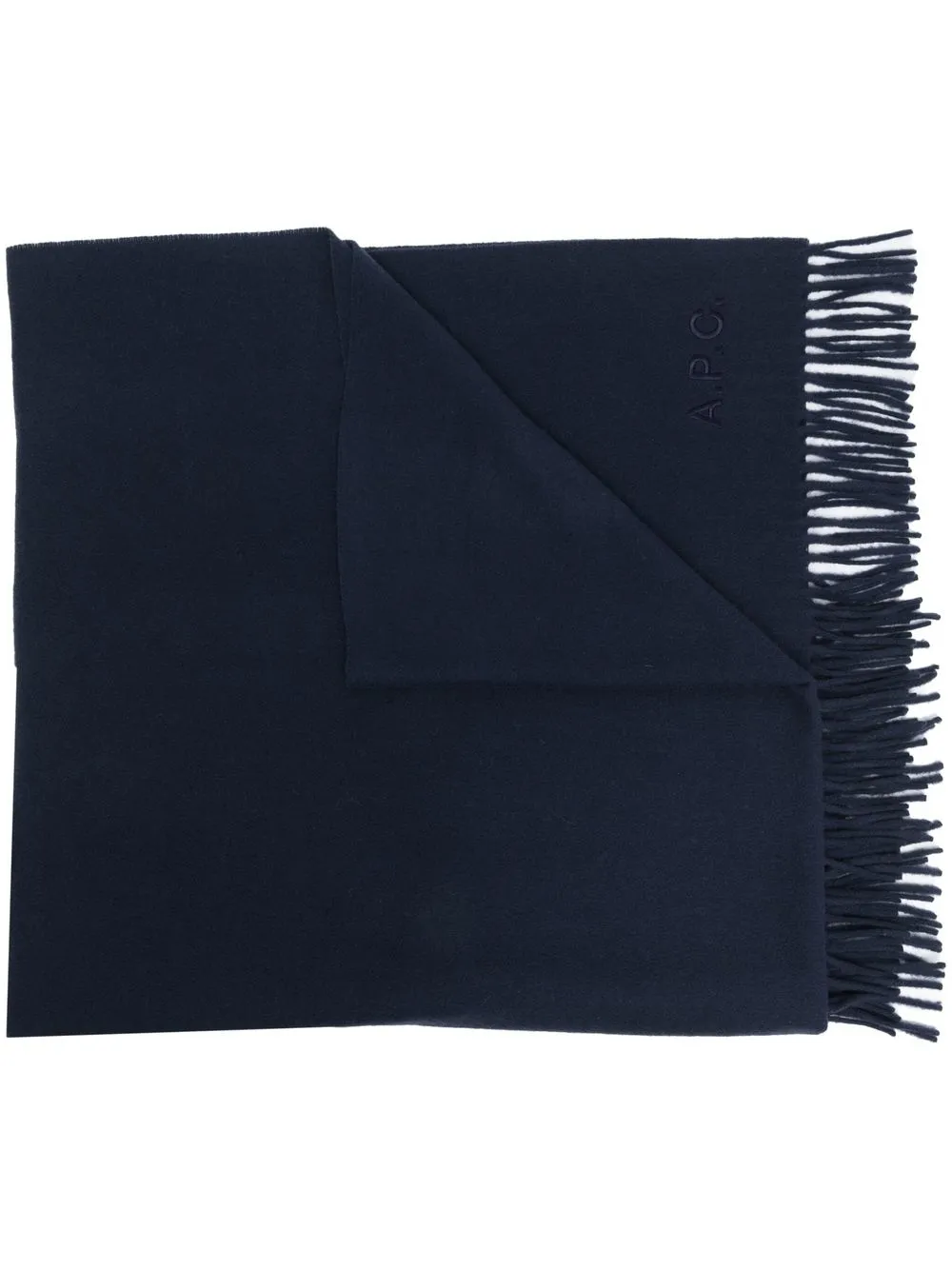 

A.P.C. Alix embroidered-logo scarf - Blue