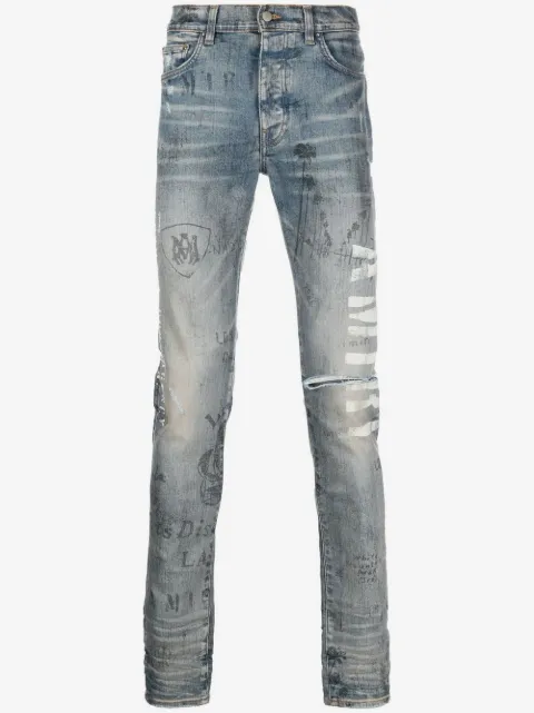AMIRI jeans slim con ilustración estampada