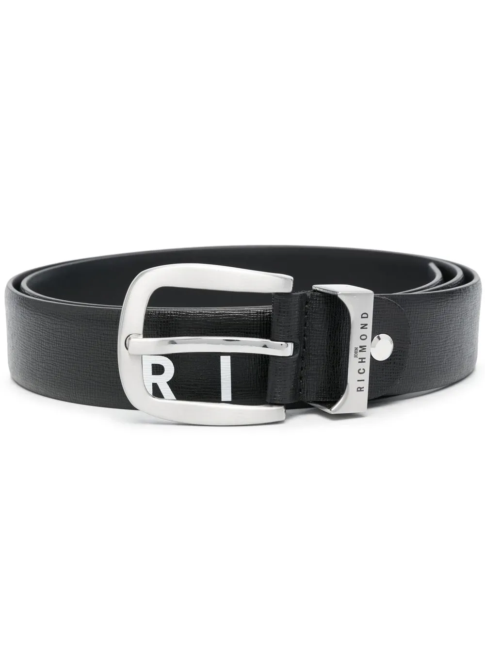 

John Richmond cinturón con logo estampado - Negro
