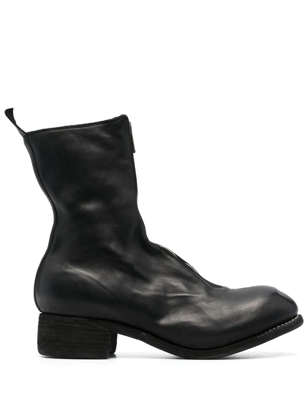 

Guidi zip-front leather ankle boots - Black