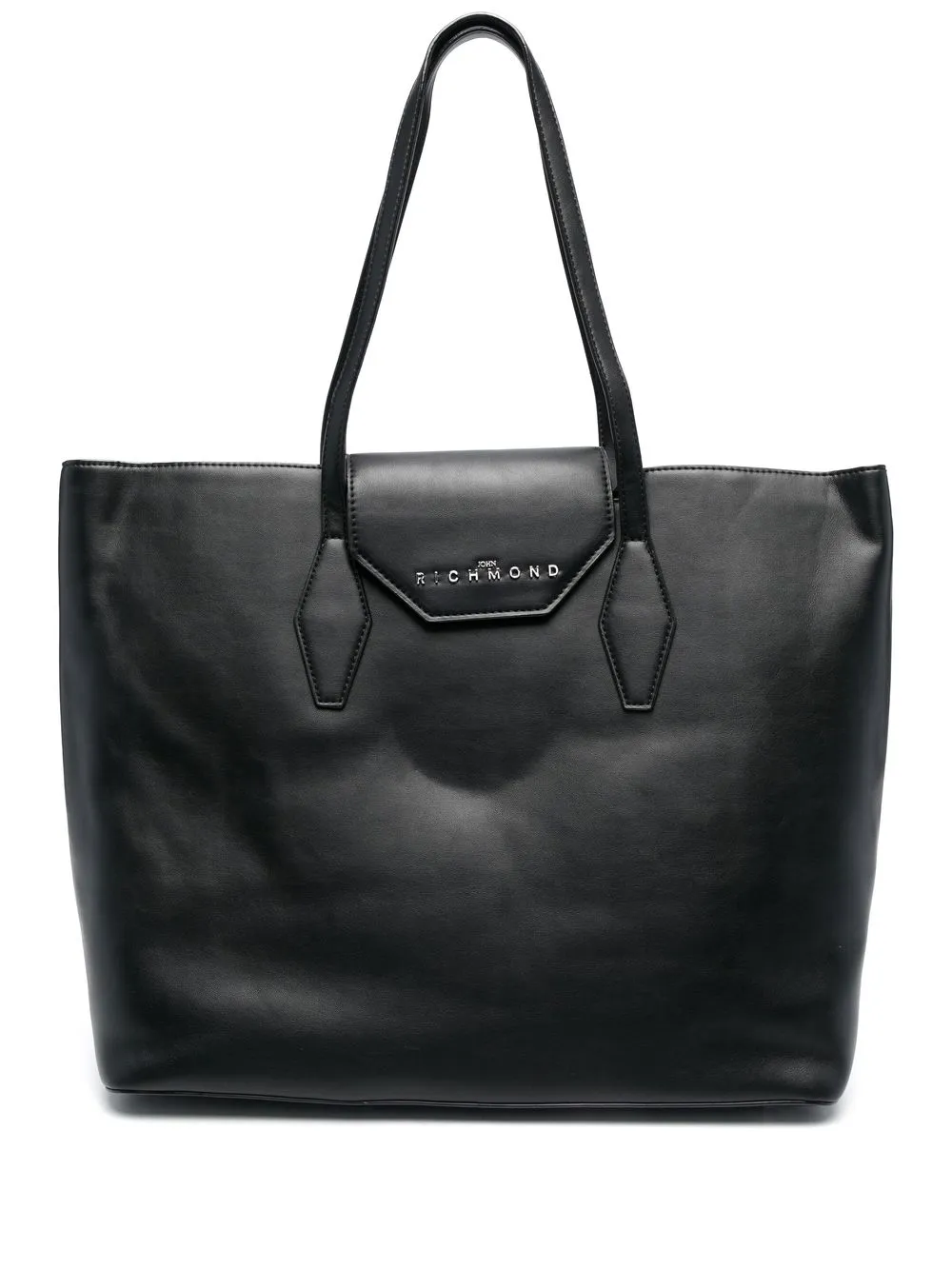 

John Richmond tote con placa del logo - Negro