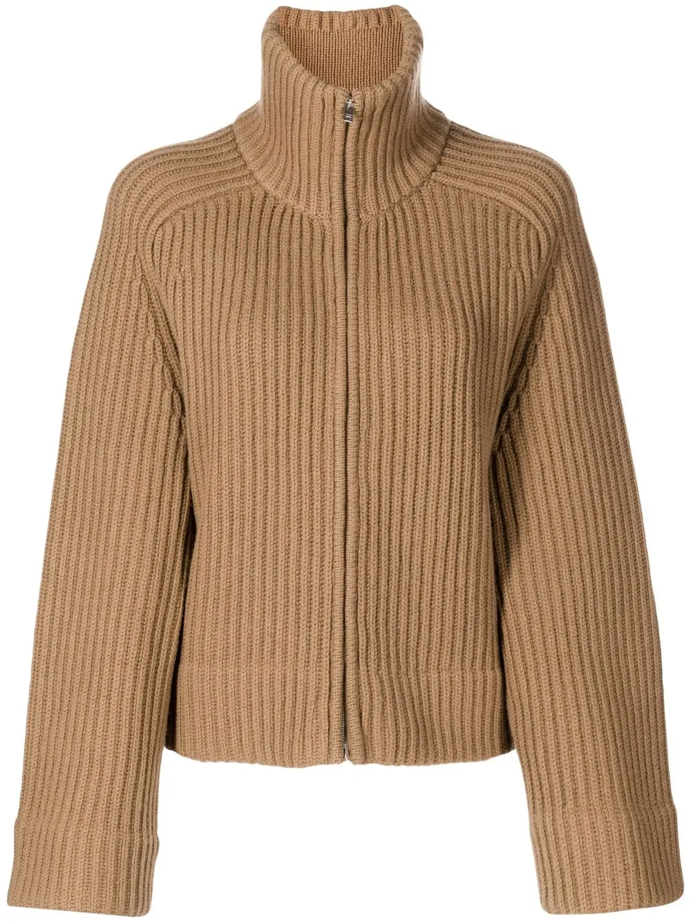 

JOSEPH zip-front ribbed jumper - Brown