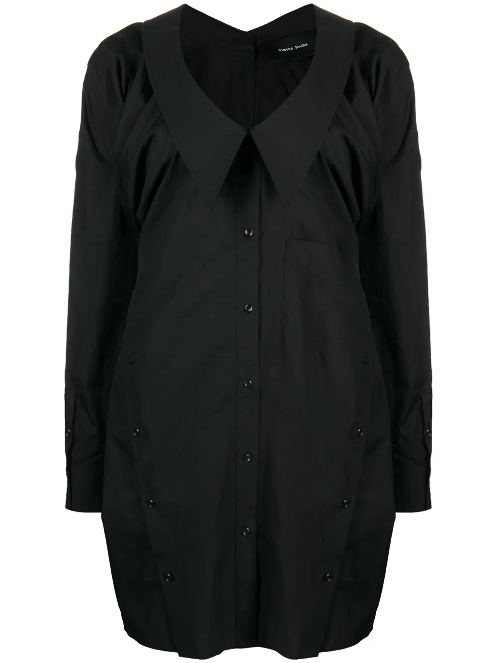 

Simone Rocha camisa con mangas acampanada - Negro