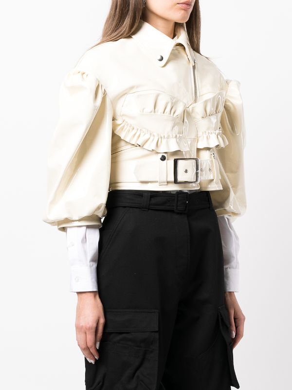 Simone Rocha Cropped puff-sleeve Biker Jacket - Farfetch