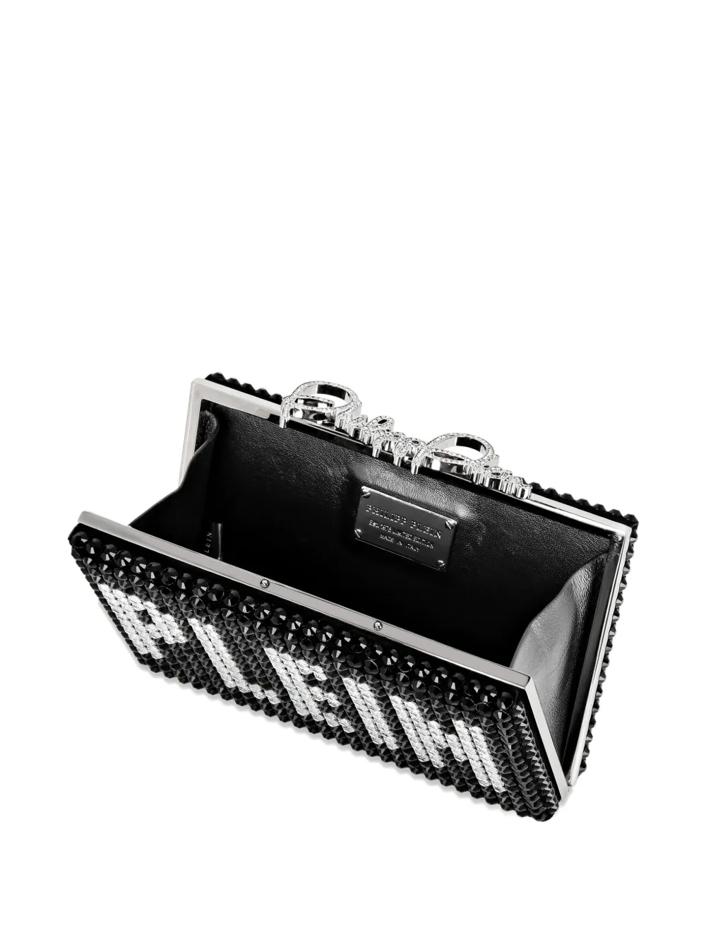 PHILIPP PLEIN CRYSTAL-EMBELLISHED CLUTCH BAG