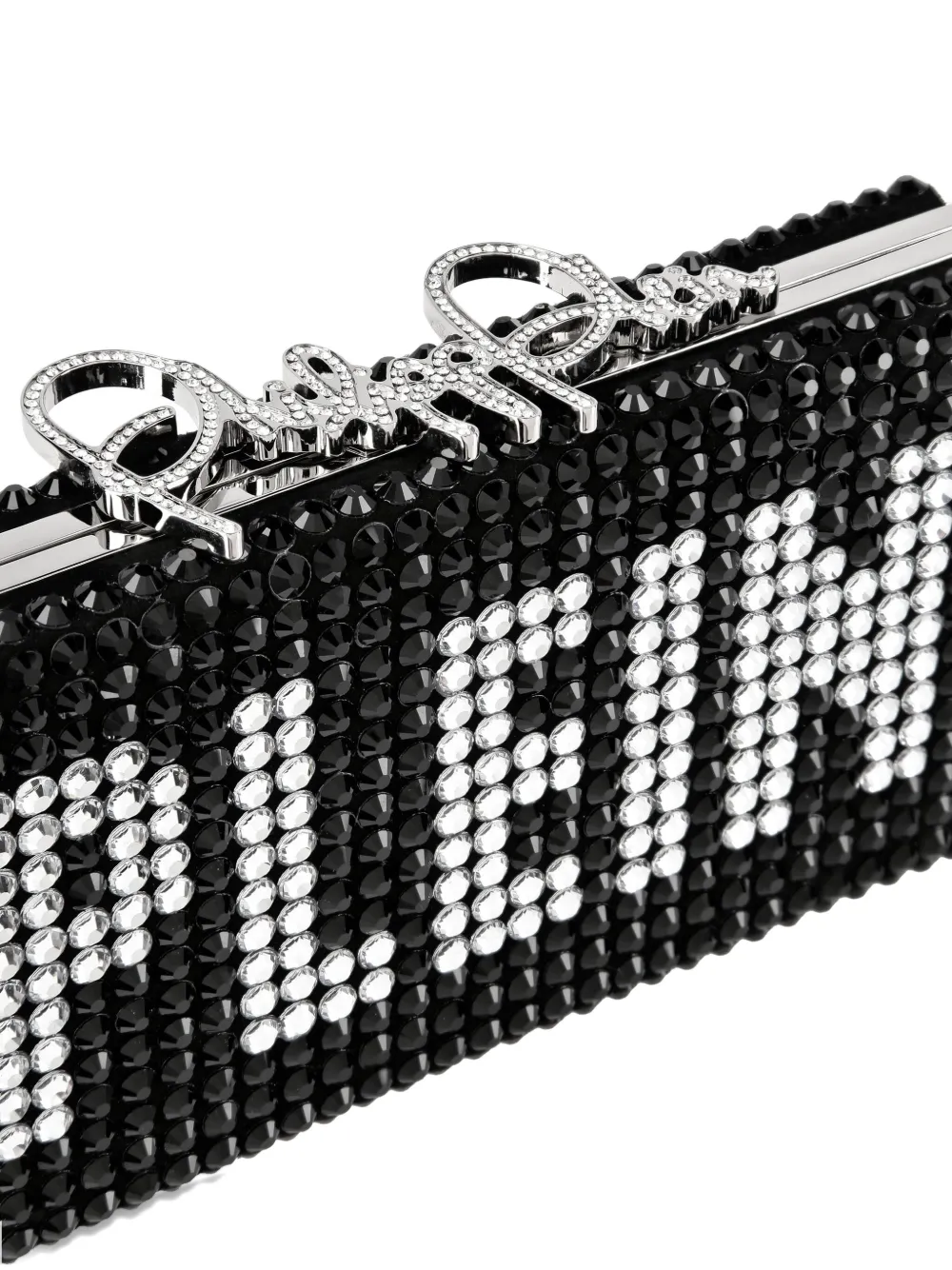 PHILIPP PLEIN CRYSTAL-EMBELLISHED CLUTCH BAG