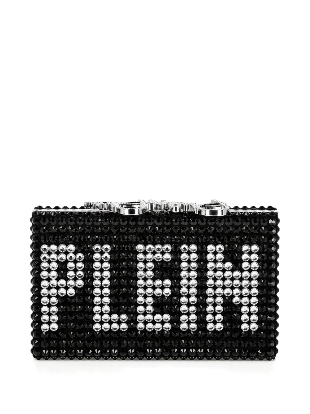 PHILIPP PLEIN CRYSTAL-EMBELLISHED CLUTCH BAG