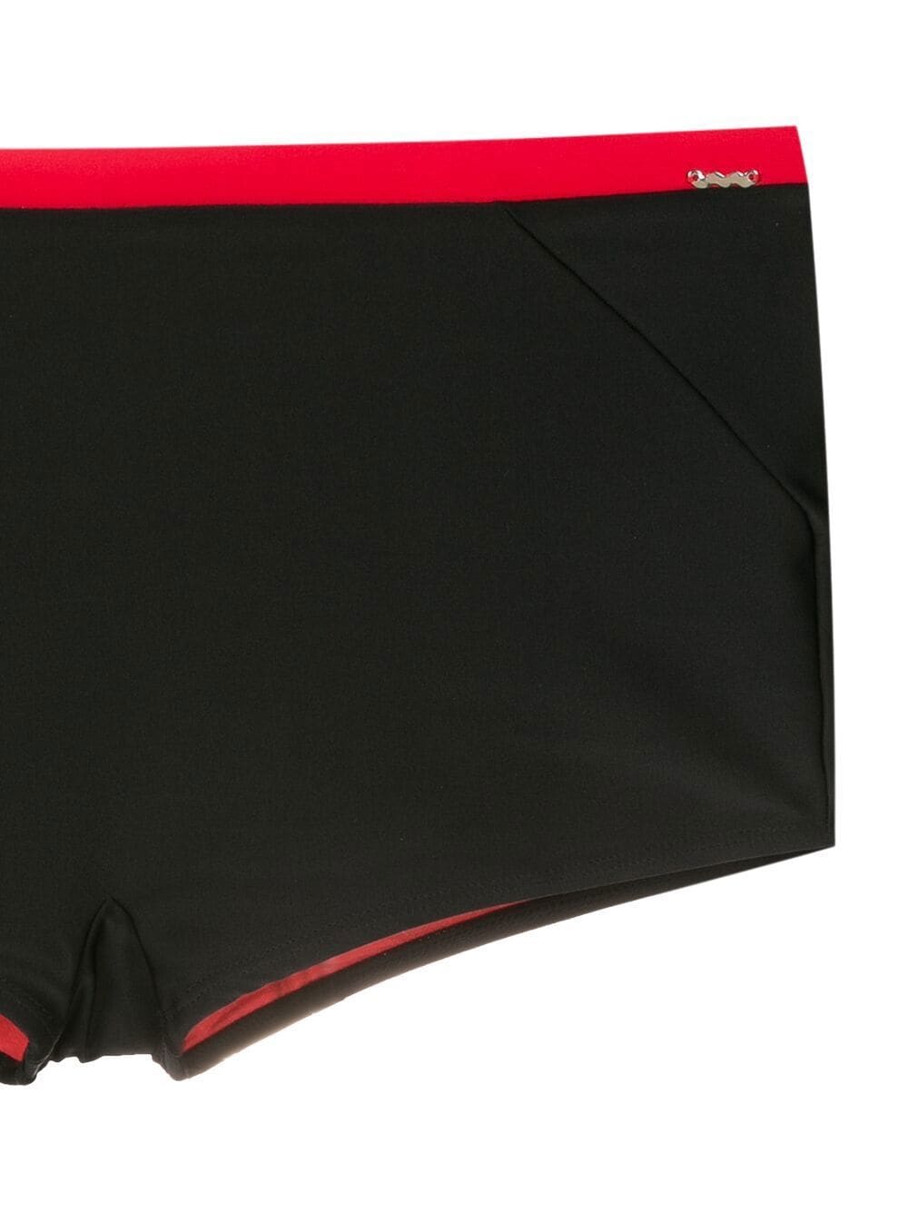 Shop Amir Slama Two-tone Logo Swim Shorts In Black