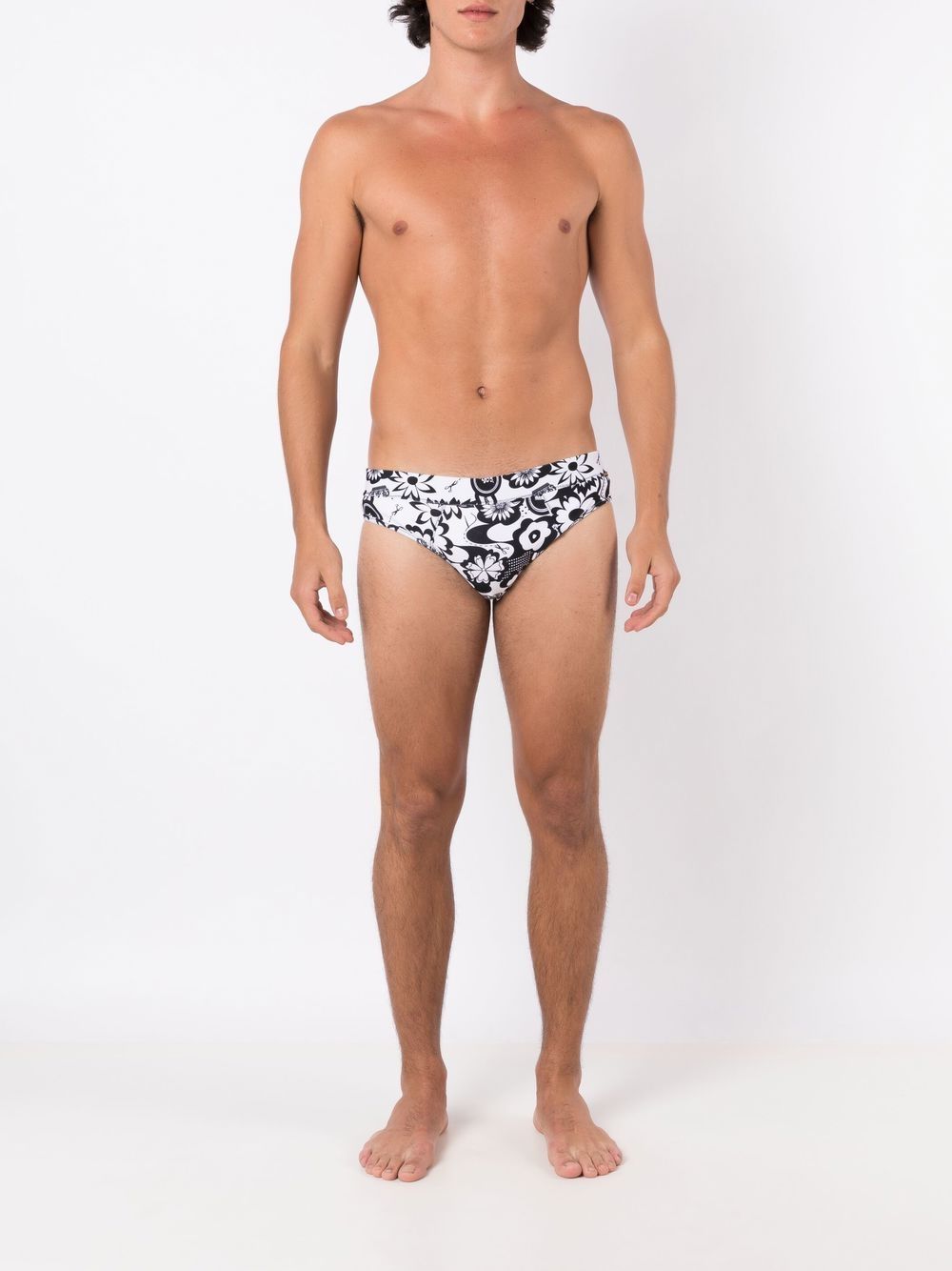 Shop Amir Slama Floral-print Swimming Shorts In Black