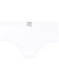 Amir Slama textured logo-plaque swimming trunks - White