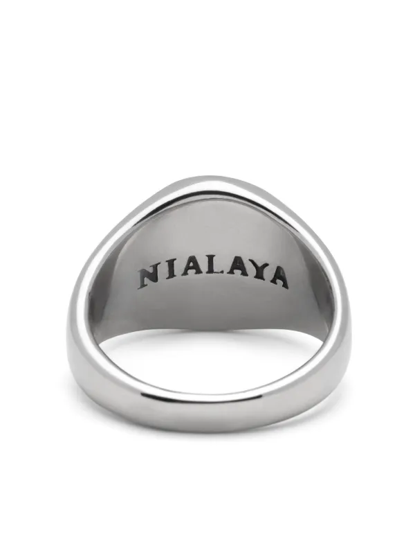 【関税・送料無料】NIALAYA★Crest シグネット リング Nialaya Jewelry Crest シグネットリング | シルバートーン