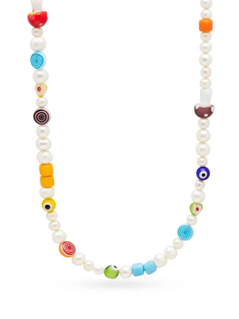 Nialaya Jewelry collar con perlas y detalles de cristal