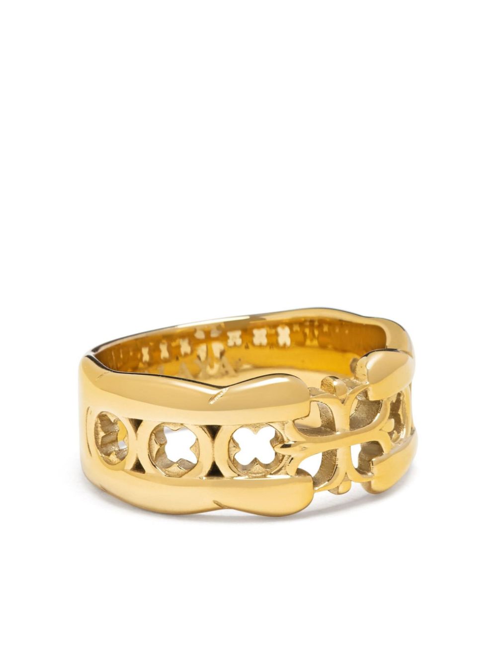 Nialaya Jewelry Cross band ring - Gold