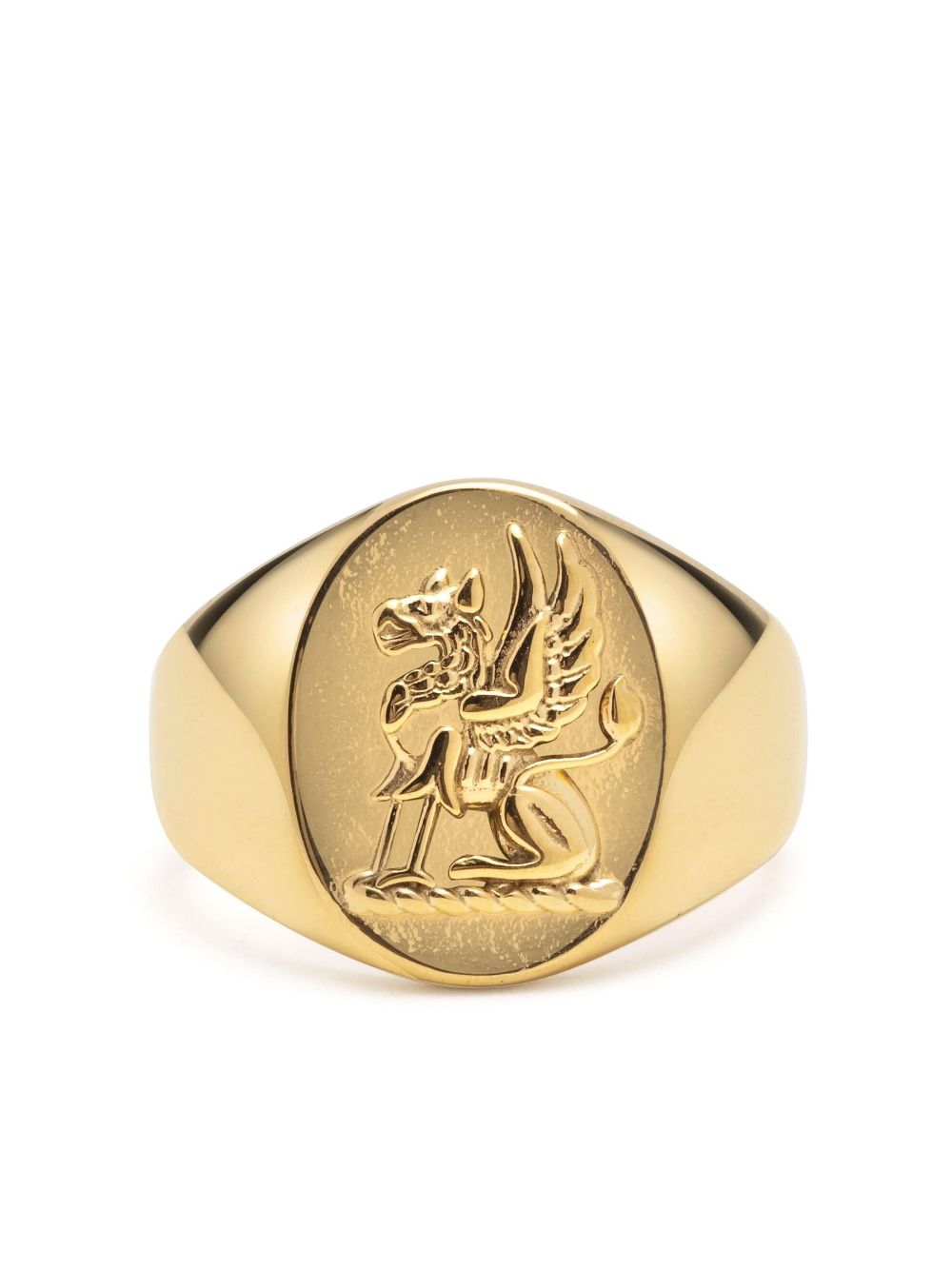 Nialaya Jewelry Lion Crest signet ring - Gold