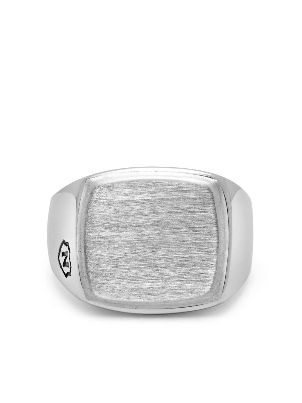 Nialaya Jewelry brushed-finish logo ring - Silver