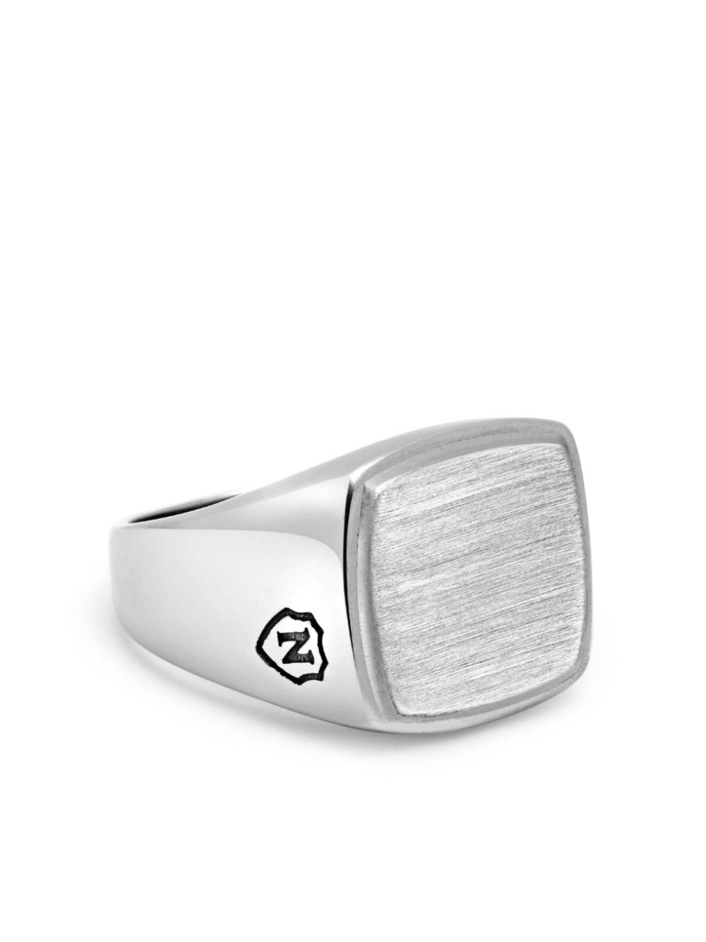 Nialaya Jewelry brushed-finish logo ring - Silver