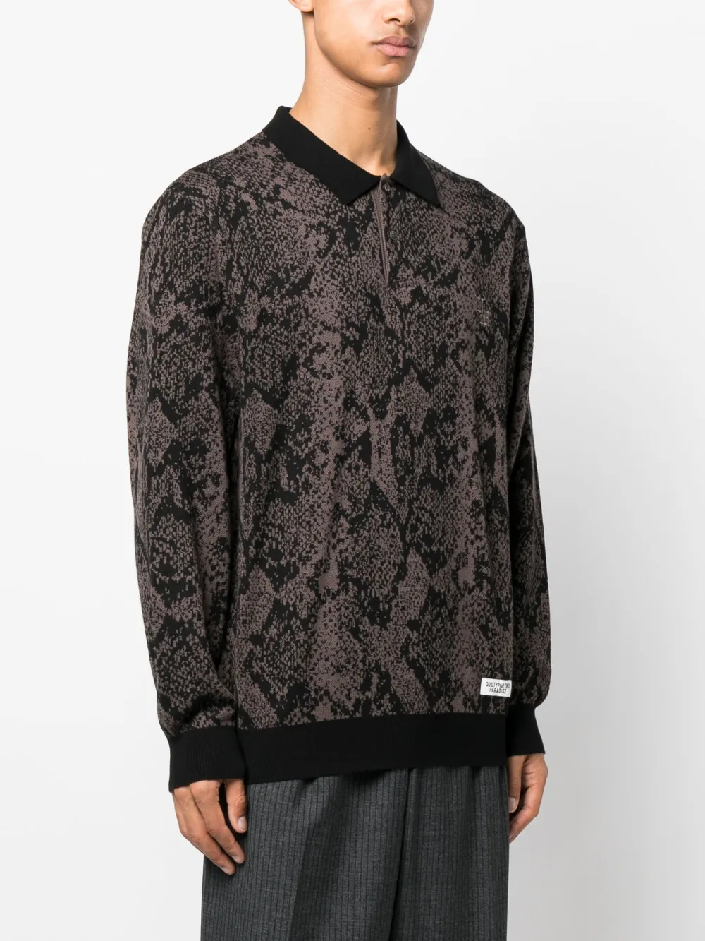 WACKO MARIA python-print Knit Polo Shirt - Farfetch